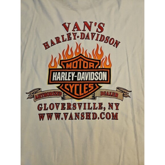 harley davidson t shirts White Mens 3X Measures 29chest 31 Long 2002 Tshirt - Picture 2 of 6